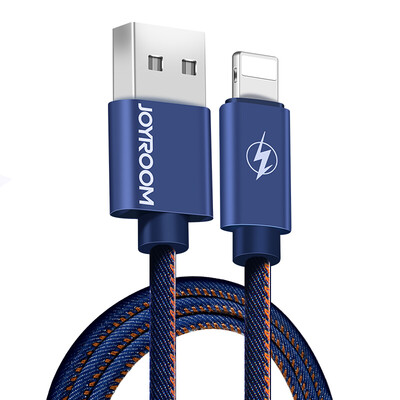 

Machine music field Apple data line mobile phone tablet fast charging line 18 m for iPhone 87 6s 6Plus 5S iPad cowboy data cable denim blue