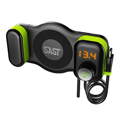 

SAST Car Charger Holder Bracket MP3 Bluetooth Music Player Cigarette Lighter Voltage Measurement LED Display Air-outlet/Magnetic