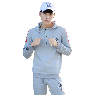 

2017 Spring and Autumn models men long sleeve team sportswear two sets of outdoor running leisure suit