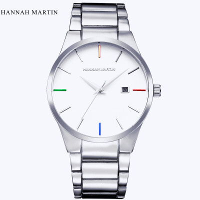 

HANNAH MARTIN Mens Watches Top Brand Luxury Business Quartz Watch Men Stainless Steel Watch Elegant Simple Clock