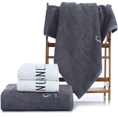 

Sanli combed cotton Zhen perfect color embroidered words padded towel 1 70 × 140cm soft and comfortable absorbent wrap 560 g white