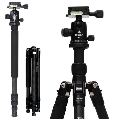 

TRIOPO GT-2510C B-1 Carbon Fiber Reversible Removable Professional Foot Tripod Set