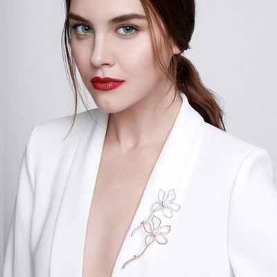 

Грех к югу (Она) ювелирный край зажимает цирконий полой внешней контактной броши цветок брошь H0 Белого Размер