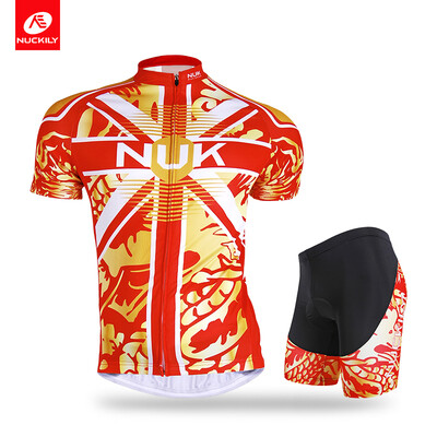 

Nuckily summer mens dragon print design cycling jersey and shorts AJ209BK268