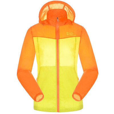 

ALPINT MOUNTAIN outdoor clothing couple stitching men and women skin windbreaker fast protective clothing 630-107 female models sky blue + rose red S