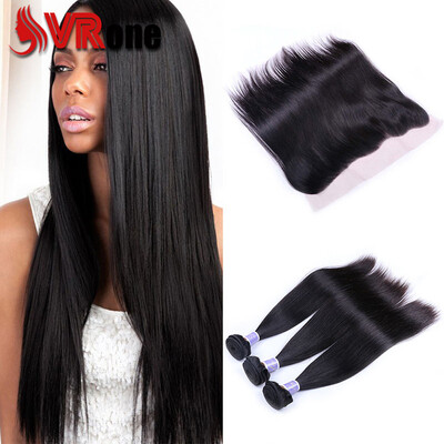 

Ear To Ear Lace Frontal Closure with Bundles Remy Human Hair Indian Virgin Hair 3 Bundles with Lace Frontal Closure