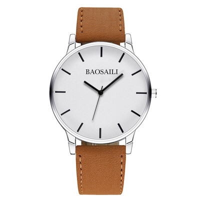 

BAOSAILI Business Watch Life Waterproof Japan Movement Wrist Watches Men Simple Clock Leather Strap Watch