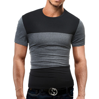 

T shirt Brand 2017 Male Short Sleeve T Shirt O-Neck Men T-Shirt Simple splicing Tee Tops Shirt Homme T Shirts 3XL 2011
