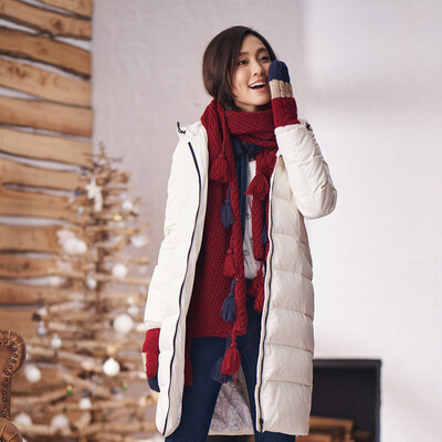 

INMAN simple zipper down jacket women&39s long coat beige