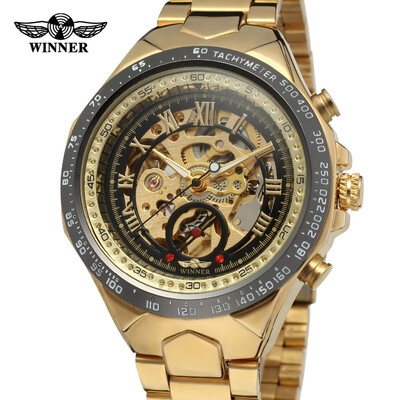 

T-Winner Mens Mechanical Watch 2017 New Luxury Trendy Automatic Movt Stainless Steel Band Wristwatch