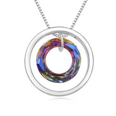 

Round Pendant Necklaces Jewelry Crystal High Quality Famous Brand Accessories Anniversary Gift 17504
