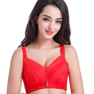 

Zi Yan Lier has a steel ring bra lace gathered to adjust the gathered ladies underwear bra W261 red 75B