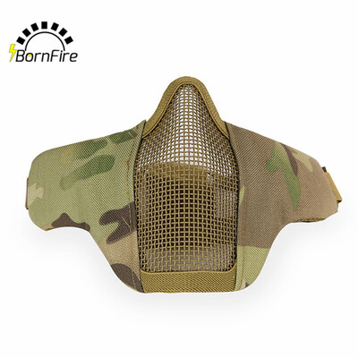 

горячая страйкбол маску половина нижней поверхности металла стали Netzmesh маску охоты тактических защитных CS хэллоуин половину м