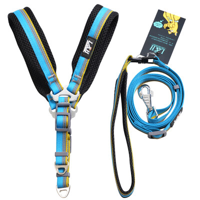 

L&H Lohas Pet Leashes Pet Supplies Leashes Dog Chains Dog Chains V-shaped Strap Chest Protector Set Universal Strap Traction Rope Set Sky Blue M