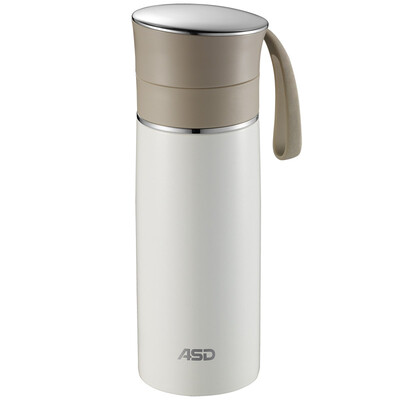 

ASD ASD stainless steel vacuum flask portable men&women with anti-spill tea cup RWS45B-N 450ML pure white