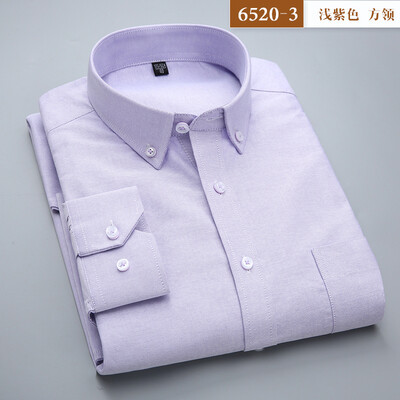 

Business Men Casual Long Sleeve Shirt Oxford Textile Four Seasons Silm Fit