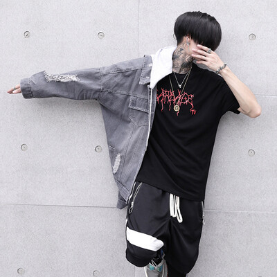 

2017 fashion new autumn fashion jacket men's denim jacket hooded jacket