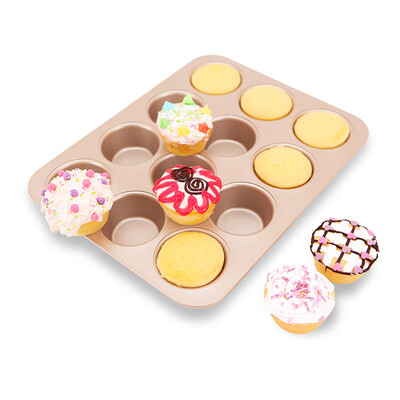 

Jingdong supermarket] learn kitchen CHEF MADE WK9723 black 12 with a cup of large non-stick Maffen cake mold baking pan base series
