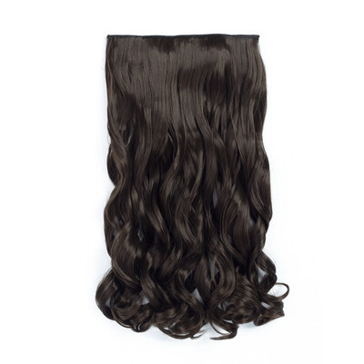 

20 "Curly Wave 3/4 Full Head One Piece 5clips Зажим на синтетических волосах Высокие температуры Волосы Волосы Pieces Волнистые волосы
