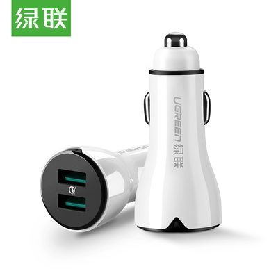 

Зеленый автомобильное зарядное устройство с двойной головы rechargeyour QC3.0 быстрый автомобиль зарядное устройство прикуривателя один с двумя USB штекер подходит для Huawei проса OPPO Android планшета Apple, телефон 40727 White