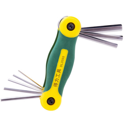 

Deli deli portable flat head hex wrench combination folding hex wrench set 8 piece set DL3598