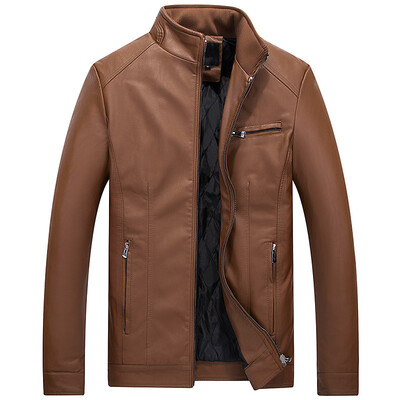

Leather jacket 2017 young locomotive PU leather jacket collar collar casual Slim as gift for men's