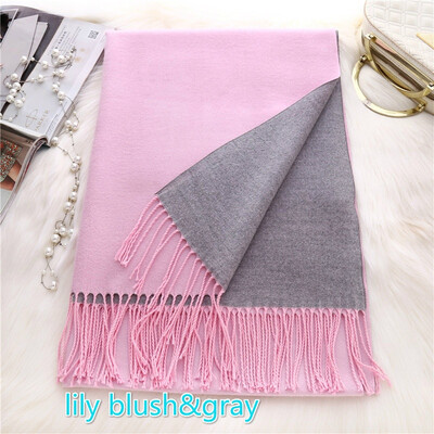 

190*75cm 2017 New Fashion Double-sided Pure Color Cashmere Scarf Keep Warm Comforter Wool Thickness Scarf Fringed Pashmina shawl