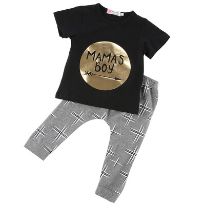 

Baby Boys Newborn 100% Cotton Outfits Set Jumper Shirt Tops+Pants 2pcs Clothes