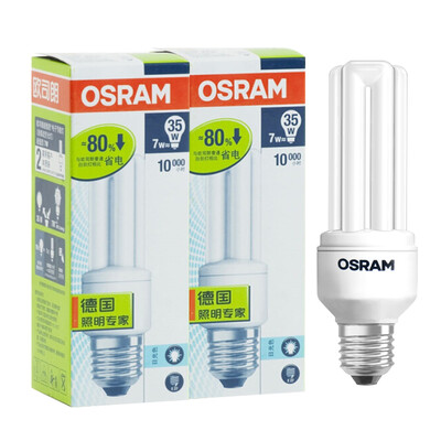 

OSRAM OSRAM T3 standard energy-saving lamps 7W daylight E27 two loaded