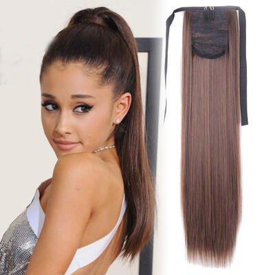 

22" Silky Straight 15 Colors Synthetic Hair Ribbon Drawstring Ponytail Pieces Extension