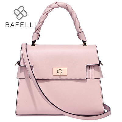 

BAFELLI autumn&winter new arrival split leather shoulder bag hand-woven handle bolsa feminina lady box handbags women bag