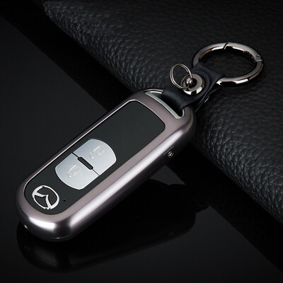 

Dijialun Mazda car key bag buckle Artzma 3 Axela Angkor CZ-5 cx4 special key set aluminum alloy protection key shell leather rose gold