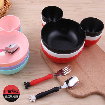 

CNtomlv Kids Bowl Dinnerware set Cartoon Creative Plate child Plastic Tableware Lovely Lunch Tray