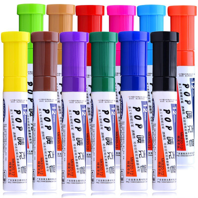 

BAOKE BAOKE MK820-12 POP Mark Pen Pen Set Poster Advertising Brush Color Mark Pen 12mm 12 Colors