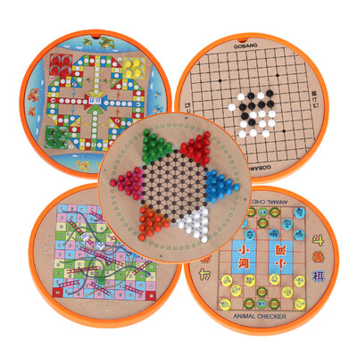 

Cute pudding children's toys multi-function five-chess one checkers flight chess boys and girls educational toys
