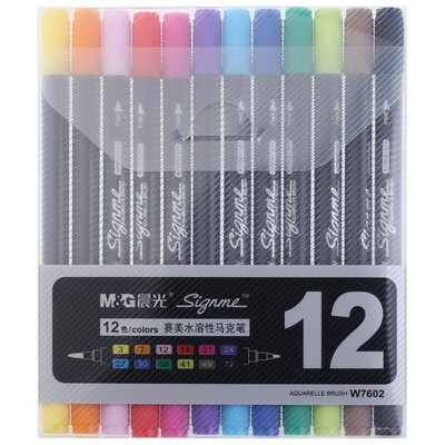 

Morning light M & G W7602 professional water-soluble double-headed mark pen 12 color box