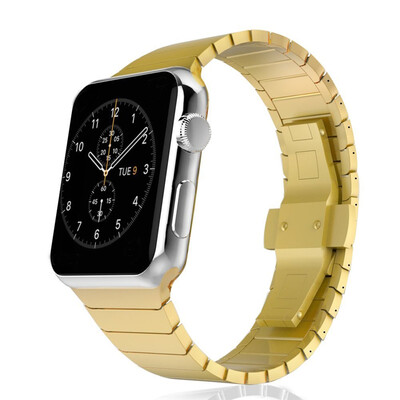 

Stainless Steel Butterfly Buckle Metal Straps for Apple Watch band 38mm42mm Metal Link Strap for iwatch Series 3 2 1