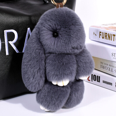 

Digaren sprouting rabbit keychain pendant genuine car keychain chain backpack bag hanging decoration dead doll gift box decorated rabbit hair gift pink