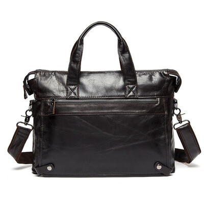 

DALFR Cowhide Crossbody Bags Solid Zipper Casual Style Handbags 19 Inch Genuine Leather Messenger Crossbody Bags for Men