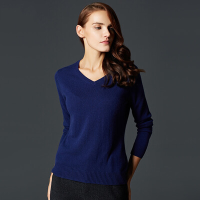 

Marc Rebecca sweater women's simple wild hedge V-neck cashmere sweater women red