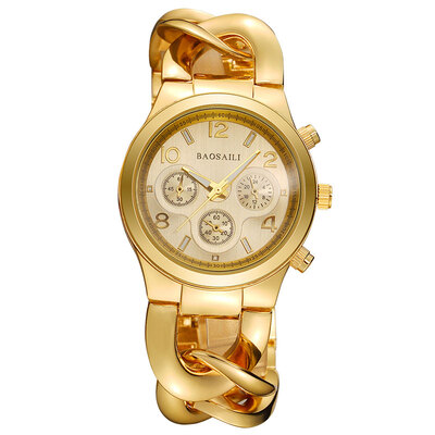 

BAOSAILI Elegant Ladies Watch Creative 3Eyes Case Girls Dress Wristwatch Sexy Women Classic Gold Watch
