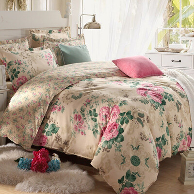 

JIUZHOULU print cotton bed set/bed kit (duvetcover/bed sheet/pillowcase)