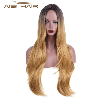 

AISI HAIR Синтетический блондинский паттерн тень для черных женщин Длинные волнистые длинноволновые