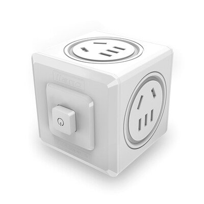 

Green can (llano) socket converter 1 to 4 multi-function socket cube socket power outlet board vertical wireless tow board switch wiring board with switch white