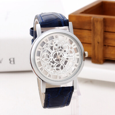 

2017 новая мода шик мужчины роскошь нержавеющей стали кварцевые военных спортивные кожаные полосы набрать запястье часы