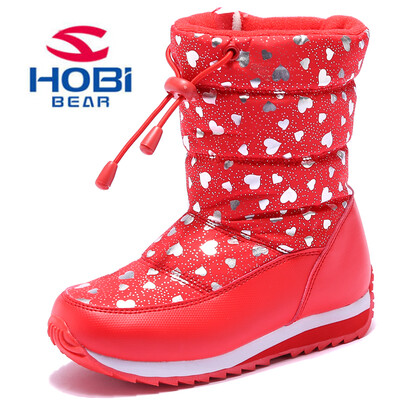 

Hobibear girls boot warm kids winter shoes waterproof snow boots Plush fashion shoes AW3753