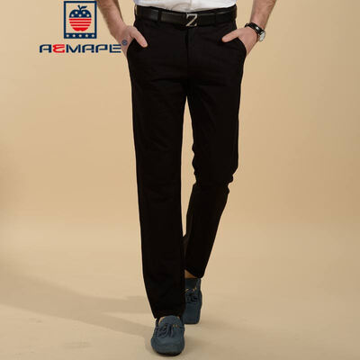 

[Jingdong self 2 2 8,8 fold] AEMAPE / American · Apple casual брюки мужской сплошной цвет бизнес casual брюки Тонкий прямые брюки мужской 17042AP811 черный 32