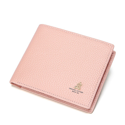 

Scarecrow MEXICAN womens wallet short thin Korean version of the simple 2 fold head layer leather small wallet MQJ30772L-03 pink