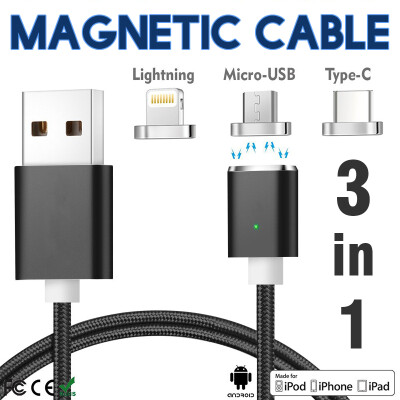 

Keymao Magnetic Phone Kabel Data Type-C Micro USB Lighting Charger Cable 3-in-1 for iPhone iPad Samsung