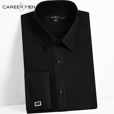

CareerMen Mens Regular Fit Non Iron Spread Collar Graceful French Cuff Long Sleeve Dress Shirt